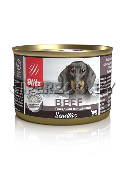 Blitz Sensitive Говядина с индейкой (паштет), 200 гр Blitz Sensitive Говядина с индейкой (паштет), 200 гр