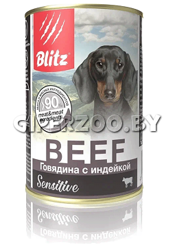 Blitz Sensitive Говядина с индейкой (паштет), 400 гр Blitz Sensitive Говядина с индейкой (паштет), 400 гр