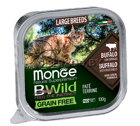 Monge Cat BWild (паштет, буйвол с овощами), 100 гр*32 шт Monge Cat BWild (паштет, буйвол с овощами), 100 гр*32 шт