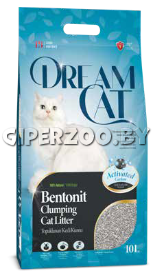 Наполнитель Dream Cat бентонитовый  с активированным углём, 10 л Наполнитель Dream Cat бентонитовый  с активированным углём, 10 л