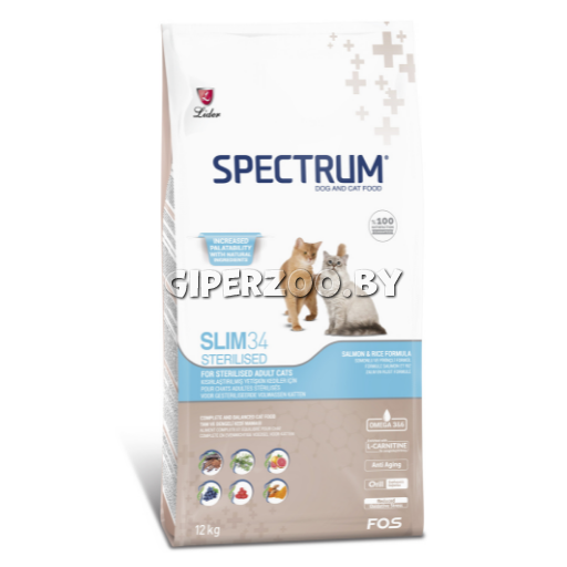 SPECTRUM Sterilised Slim 34 (лосось), 2 кг SPECTRUM Sterilised Slim 34 (лосось), 2 кг