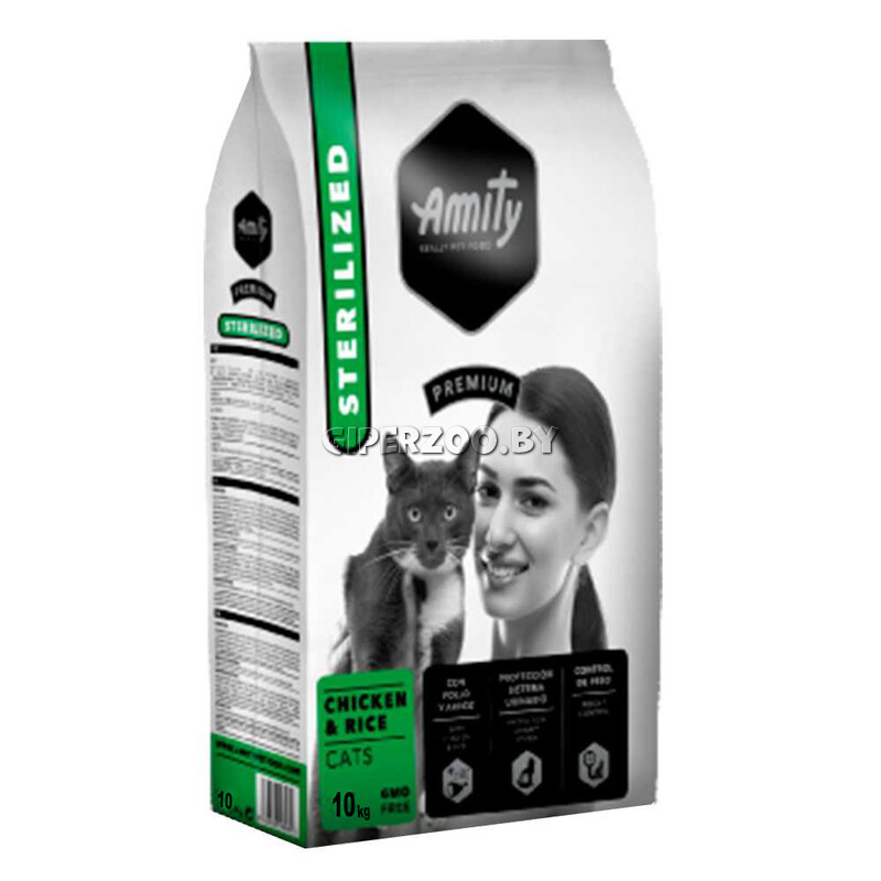 Amity Premium Sterilised Cats (курица и рис), 10 кг Amity Premium Sterilised Cats (курица и рис), 10 кг