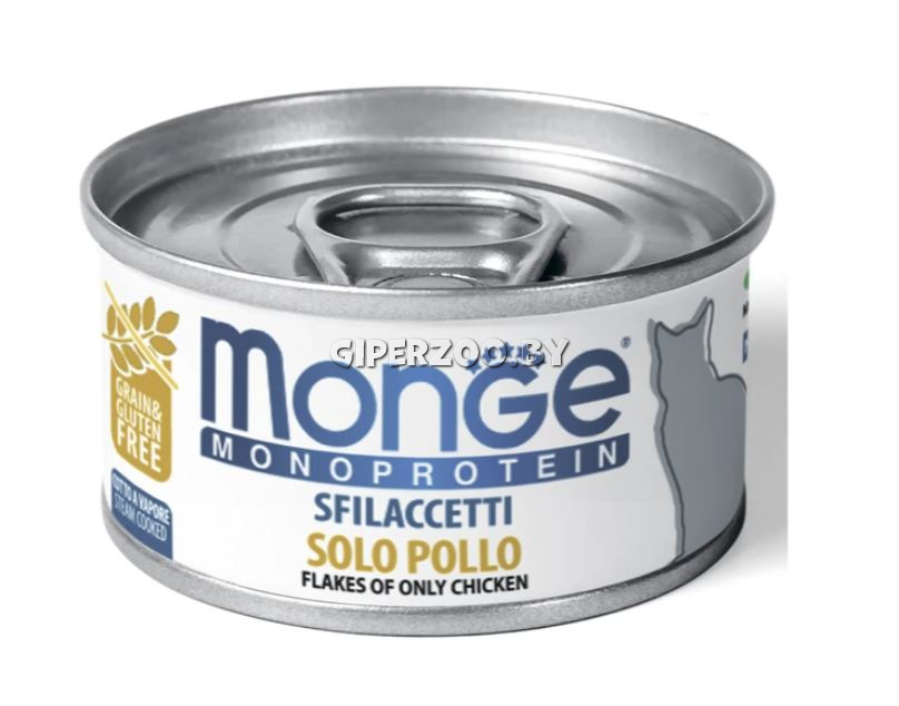 Monge Cat Monoprotein мясные хлопья (курица), 80 г Monge Cat Monoprotein мясные хлопья (курица), 80 г