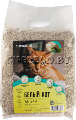 Наполнитель Белый кот Standart line Хвоя, 5л Наполнитель Белый кот Standart line Хвоя, 5л