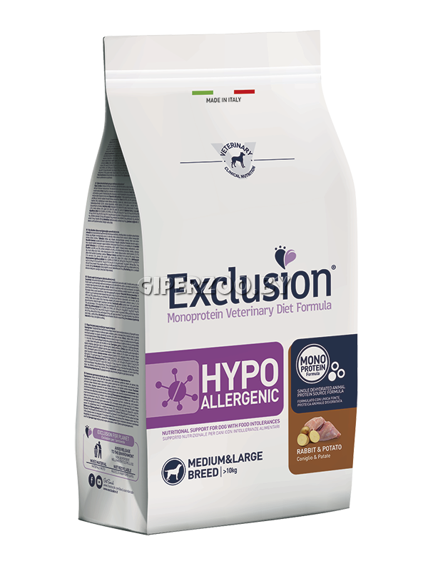 Exclusion Monoprotein VET Diet Hypoallergenic Medium/Large (кролик, картофель), 2 кг Exclusion Monoprotein VET Diet Hypoallergenic Medium/Large (кролик, картофель), 2 кг