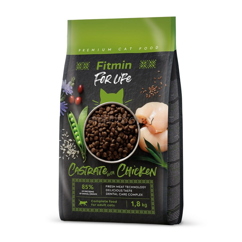Fitmin For Life Castrate (курица), 1,8 кг Fitmin For Life Castrate (курица), 1,8 кг