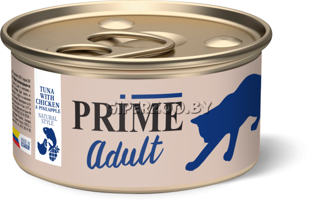 PRIME Adult тунец с курицей и ананасом в собственном соку, 85 гр PRIME Adult тунец с курицей и ананасом в собственном соку, 85 гр