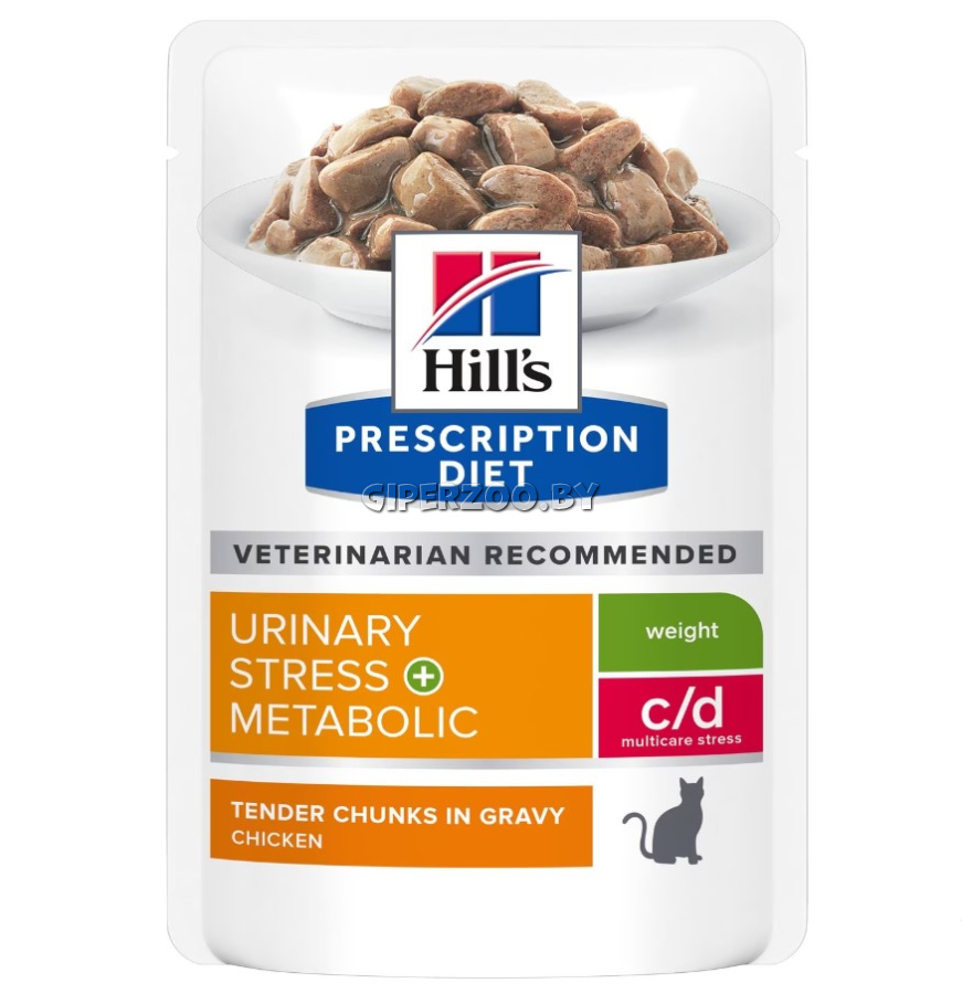 Hill's Prescription Diet c/d Multicare Stress + Metabolic для кошек с курицей, 85 г Hill's Prescription Diet c/d Multicare Stress + Metabolic для кошек с курицей, 85 г