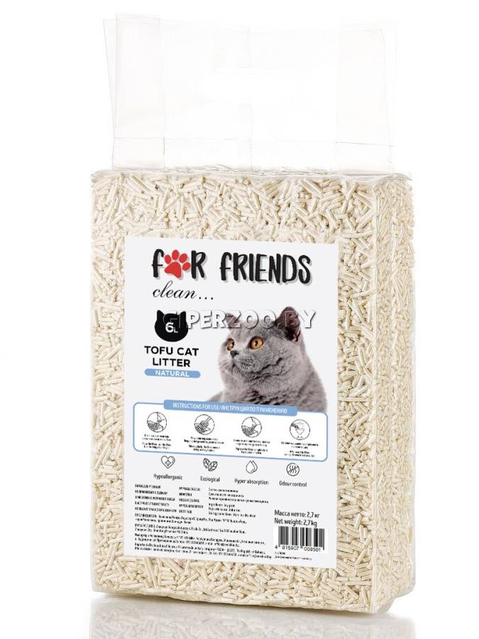 Наполнитель For Friends Tofu Natural, 6л Наполнитель For Friends Tofu Natural, 6л