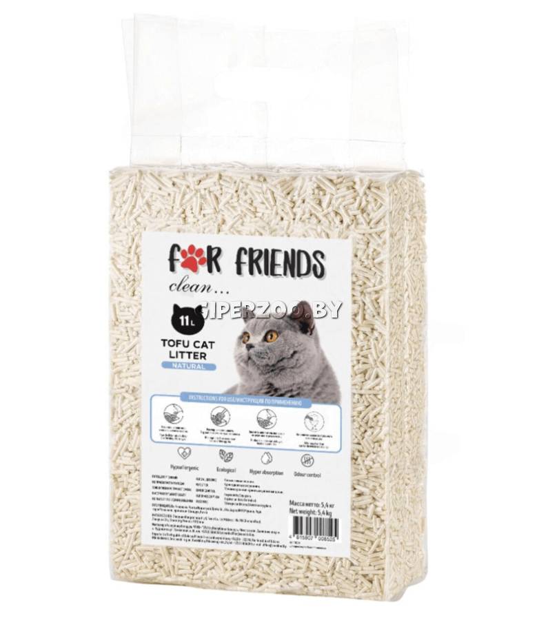 Наполнитель For Friends Tofu Natural, 11л Наполнитель For Friends Tofu Natural, 11л