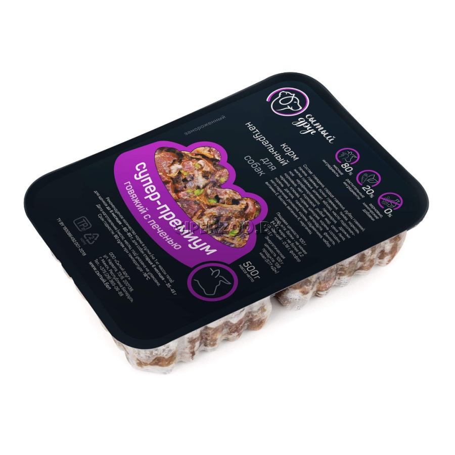 Корм для собак «Супер-Премиум» говяжий с печенью, 500 гр Корм для собак «Супер-Премиум» говяжий с печенью, 500 гр