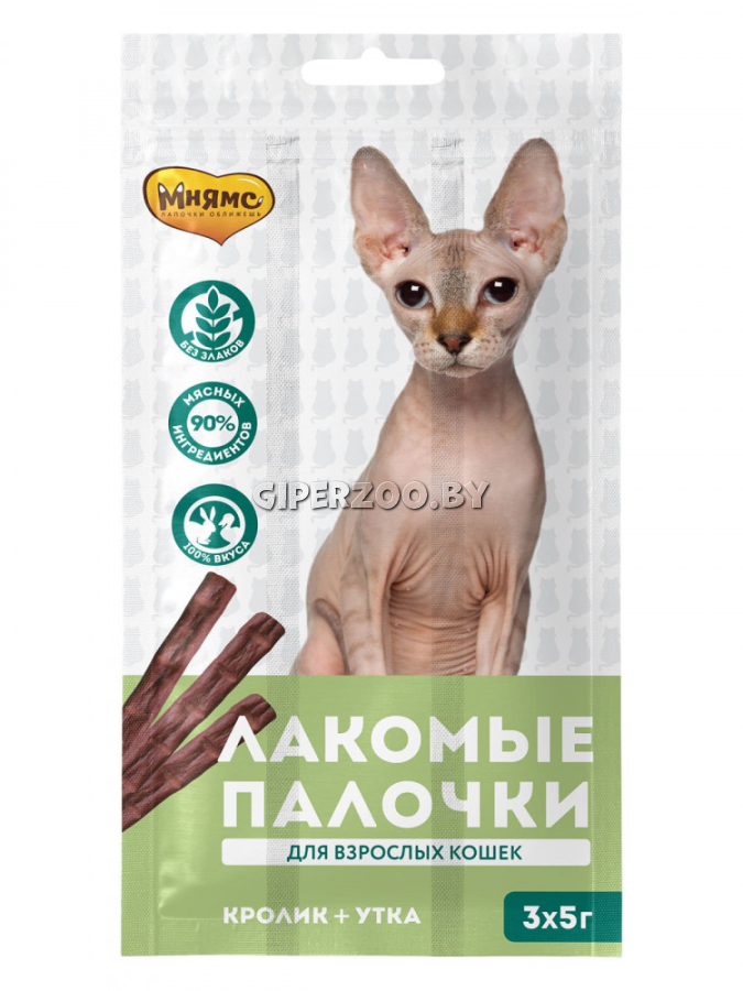 Лакомые палочки для кошек (с уткой и кроликом), 3*5 гр Лакомые палочки для кошек (с уткой и кроликом), 3*5 гр