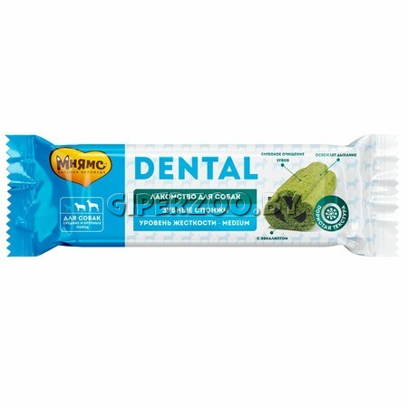 Мнямс DENTAL лакомство для собак Зубные спонжи (эвкалипт ), 25 гр Мнямс DENTAL лакомство для собак Зубные спонжи (эвкалипт ), 25 гр