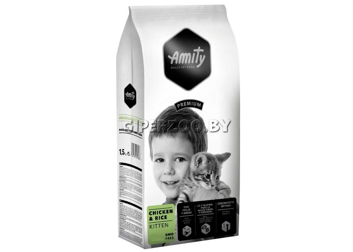 Amity Premium Kitten (курица и рис), 1,5 кг Amity Premium Kitten (курица и рис), 1,5 кг
