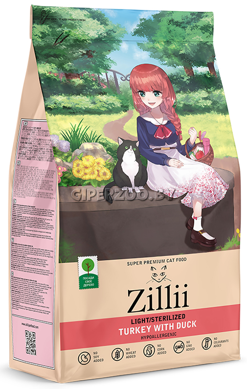 ZILLII Light & Sterilized Cat (Индейка, утка), 10 кг ZILLII Light & Sterilized Cat (Индейка, утка), 10 кг