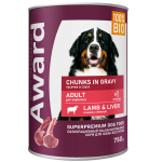 AWARD Adult Dog (кусочки с ягненком и печенью в соусе), 750 гр