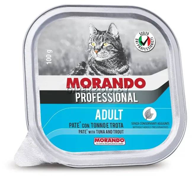 Morando Professional Adult паштет (тунец, форель), 100 гр Morando Professional Adult паштет (тунец, форель), 100 гр