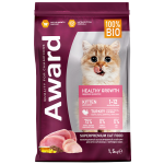 Award Healthy growth Kitten (индейка, курица), 1,5 кг