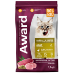 Award Hairball and Indoor Cat (утка, индейка), 1,5 кг