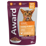 AWARD Adult Urinary Cat (кусочки в соусе с курицей), 85 гр
