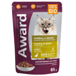 AWARD  Hairball & Indoor Cat (кусочки в соусе с уткой), 85 гр