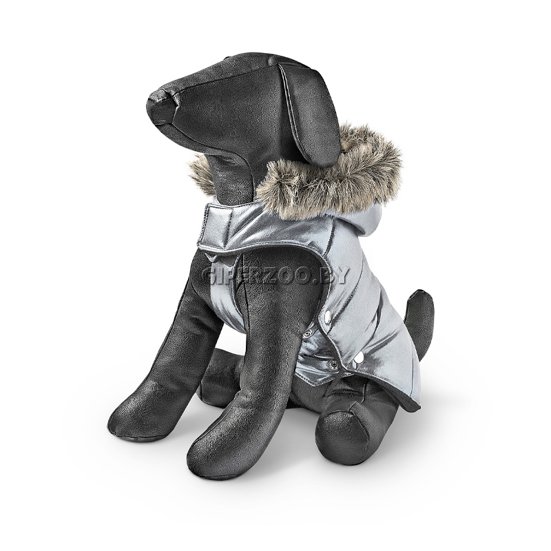 Комбинезон для собак Freezack с капюшоном серебристый 36см, M-L Комбинезон для собак Freezack с капюшоном серебристый 36см, M-L