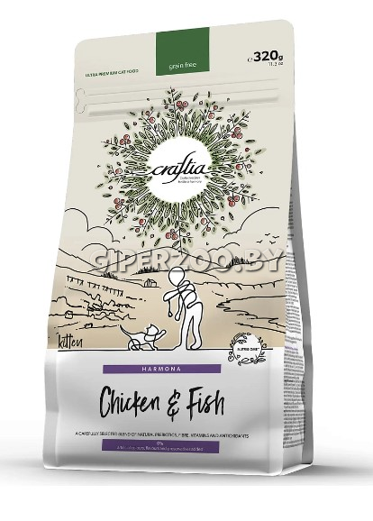 Craftia Harmona Kitten (курица, рыба), 320 гр Craftia Harmona Kitten (курица, рыба), 320 гр