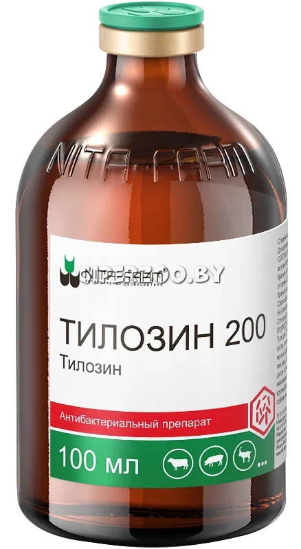 Тилозин 200, 100 мл. для кошек и собак Тилозин 200, 100 мл. для кошек и собак