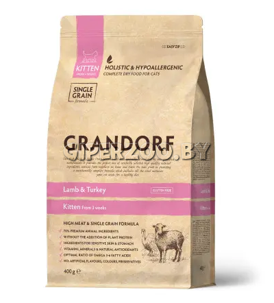 Grandorf Kitten (ягнёнок, индейка), 400 гр Grandorf Kitten (ягнёнок, индейка), 400 гр
