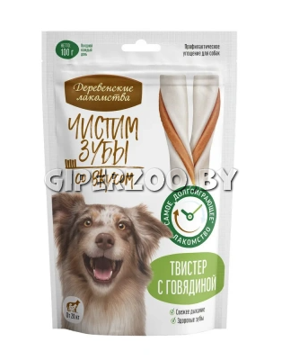 Деревенские лакомства Твистер с говядиной, 100 гр Деревенские лакомства Твистер с говядиной, 100 гр