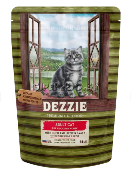 DEZZIE Adult Cat Duck Liver для кошек (утка, печень), 85 гр DEZZIE Adult Cat Duck Liver для кошек (утка, печень), 85 гр