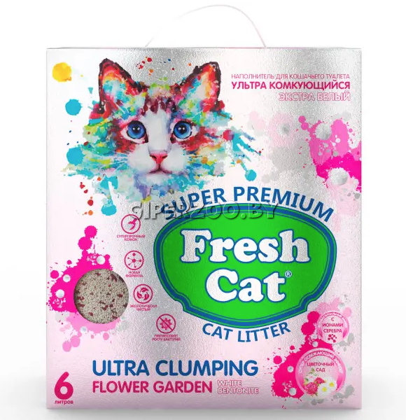 Fresh Cat комкующийся наполнитель Цветущий сад, 6л Fresh Cat комкующийся наполнитель Цветущий сад, 6л
