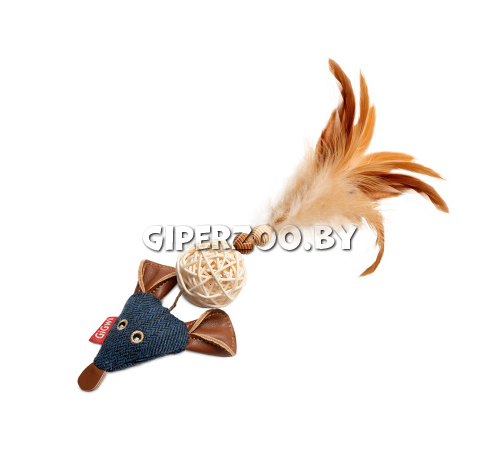 Игрушка для кошек Мышка с плетеным шариком 14 см Игрушка для кошек Мышка с плетеным шариком 14 см