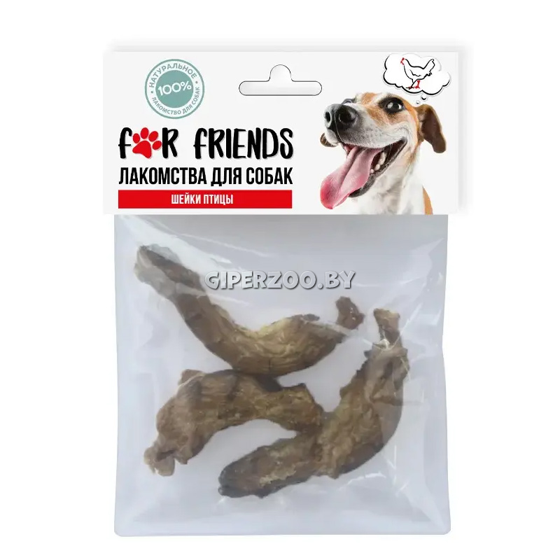 Лакомство для собак For Friends Шейки птицы, 35гр Лакомство для собак For Friends Шейки птицы, 35гр