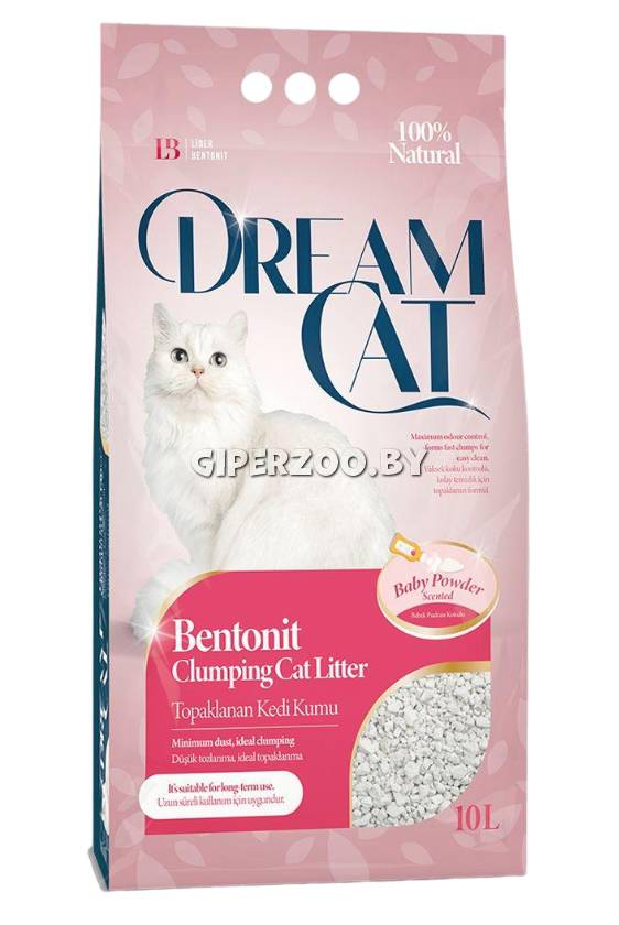 Наполнитель Dream Cat бентонитовый Baby Powder, 10 л Наполнитель Dream Cat бентонитовый Baby Powder, 10 л