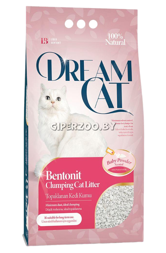Наполнитель Dream Cat бентонитовый Baby Powder, 20 л Наполнитель Dream Cat бентонитовый Baby Powder, 20 л