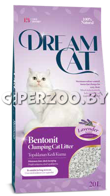 Наполнитель Dream Cat бентонитовый с ароматом лаванды, 20 л Наполнитель Dream Cat бентонитовый с ароматом лаванды, 20 л