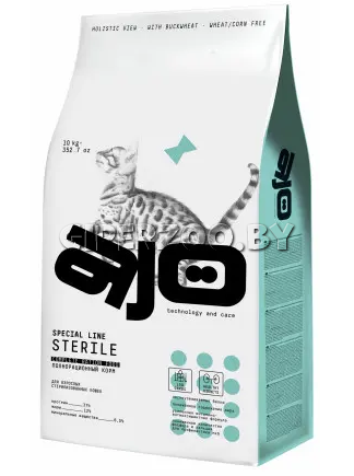 AJO Cat Sterile (индейка, утка), 10 кг AJO Cat Sterile (индейка, утка), 10 кг