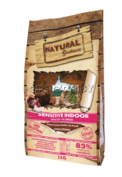 Natural Greatness Sensitive Indoor Adult (курица, индейка), 2 кг Natural Greatness Sensitive Indoor Adult (курица, индейка), 2 кг