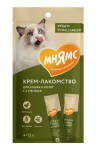 Мнямс Крем-лакомство для кошек с тунцом Кацуо и уткой, 4*15 г
