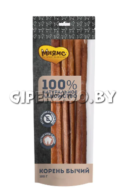 Мнямс лакомство для собак Корень бычий, 100 гр Мнямс лакомство для собак Корень бычий, 100 гр