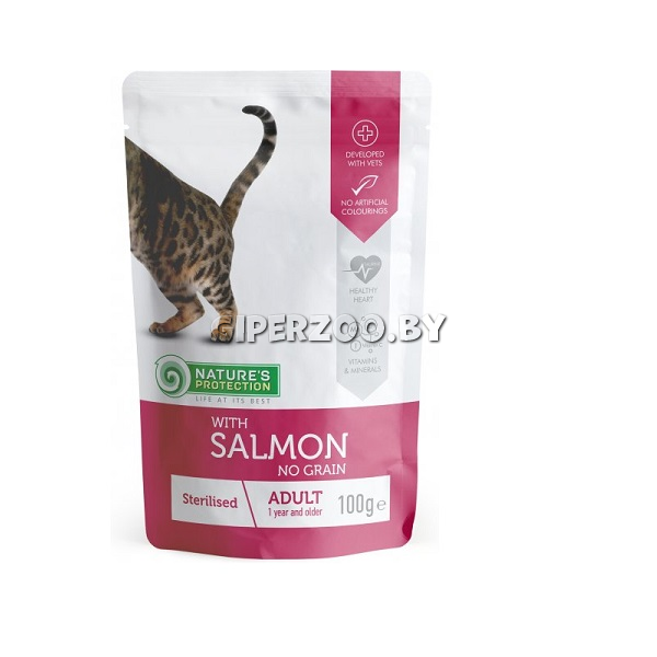 Nature's Protection Sterilized (лосось), 100 гр*22 шт Nature's Protection Sterilized (лосось), 100 гр*22 шт