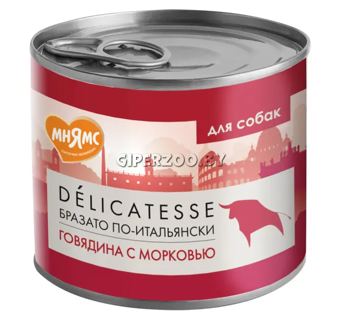 Мнямс Delicatesse паштет (говядина, морковь), 200 гр Мнямс Delicatesse паштет (говядина, морковь), 200 гр