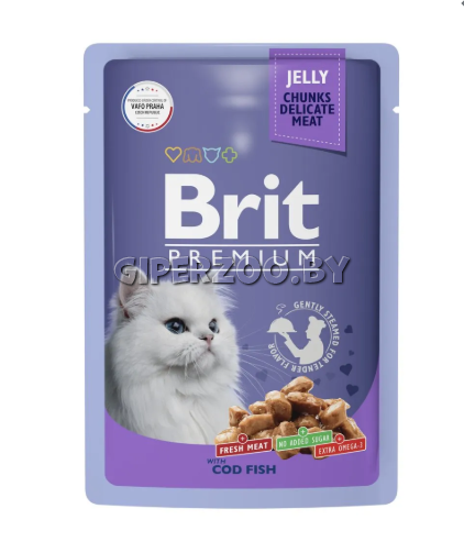 Brit Premium Пауч для взрослых кошек (треска), 85гр Brit Premium Пауч для взрослых кошек (треска), 85гр