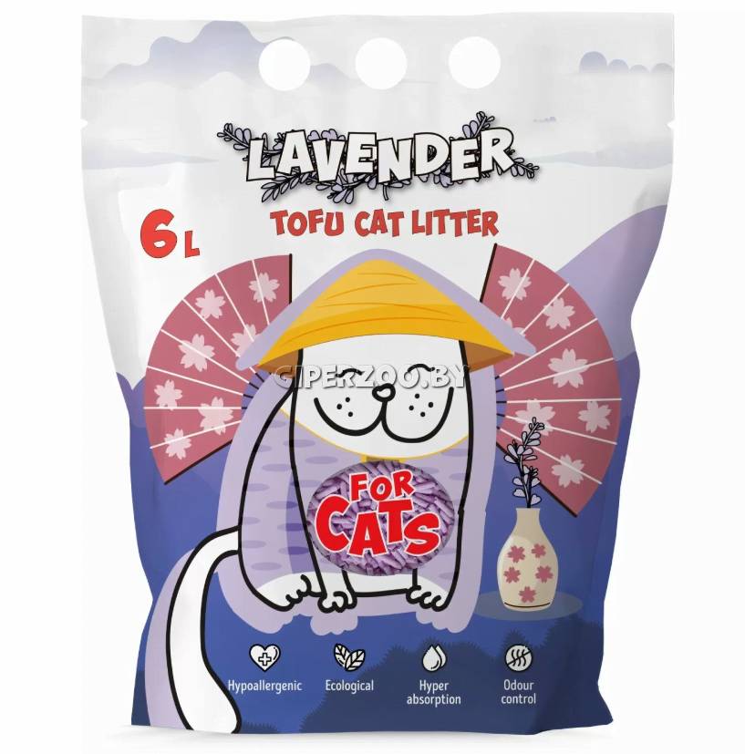 FOR CATS наполнитель Tofu Lavender с ароматом лаванды, 6 л FOR CATS наполнитель Tofu Lavender с ароматом лаванды, 6 л