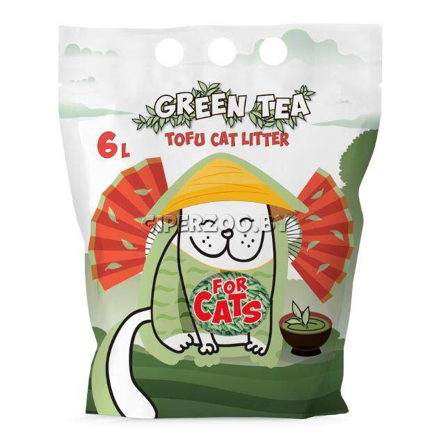 FOR CATS наполнитель Tofu Green tea с ароматом зеленого чая, 6 л FOR CATS наполнитель Tofu Green tea с ароматом зеленого чая, 6 л