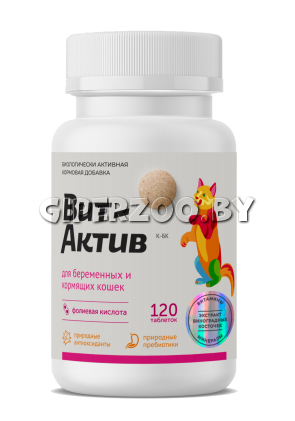 Вит-Актив биологическое добавка для беременных и кормящих кошек, 120 таб. Вит-Актив биологическое добавка для беременных и кормящих кошек, 120 таб.