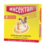 Капли Инсектал для кошек и собак 2-4 кг (упак. 1 пипетка)