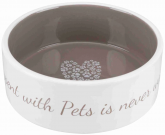 Миска TRIXIE Pet's Home, для животных, керамическая, 0,8л/16см, кремовый