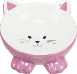 Миска керамическая TRIXIE для кошек, форма Кошачья мордочка, 0,15л/диам.14см, в цвета в асс.